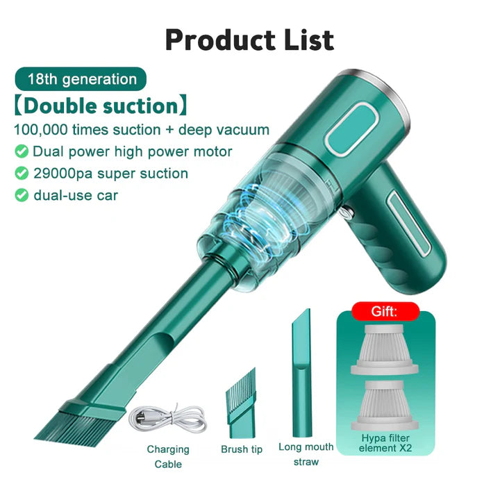 ProCar™ Wireless Car Vacuum Cleaner USB Charging 2000Mah Portable Mini